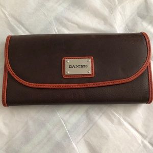 Dark Brown and Rust Danier Leather Wallet